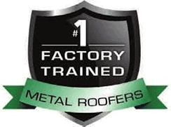 #1 factory trained metal roofing badge