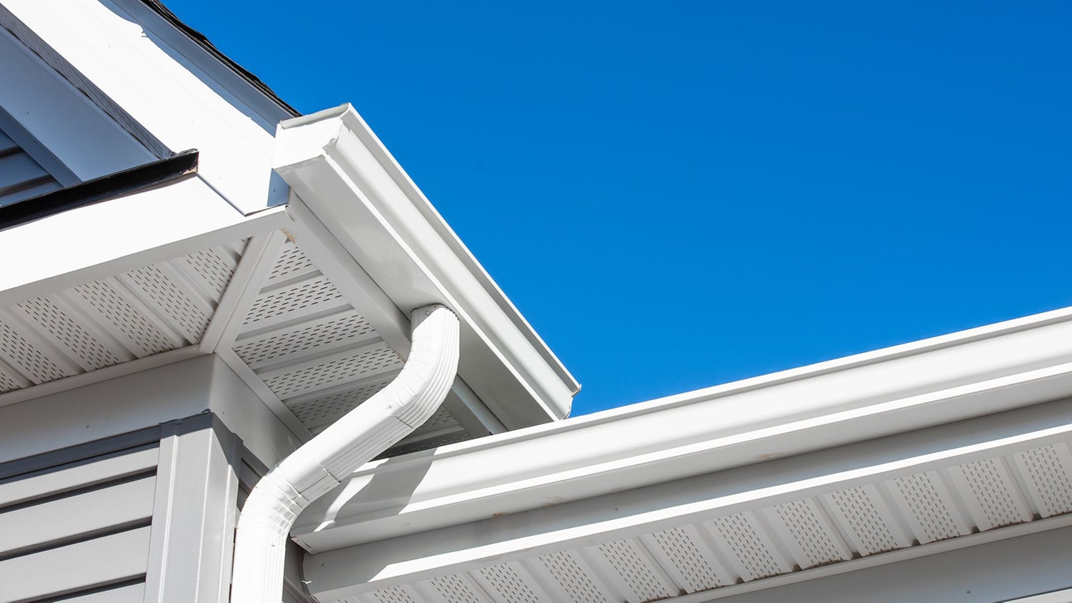 under view of gutter system on residential home
