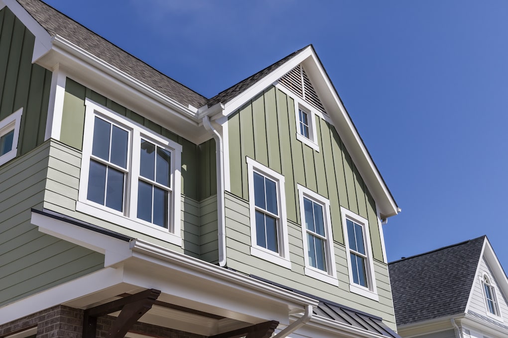 roof siding color combinations on new model home