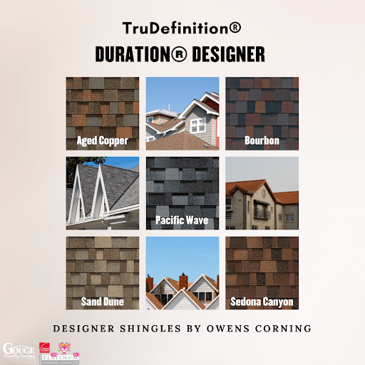 roof shingle color options from TruDefinition duration designer