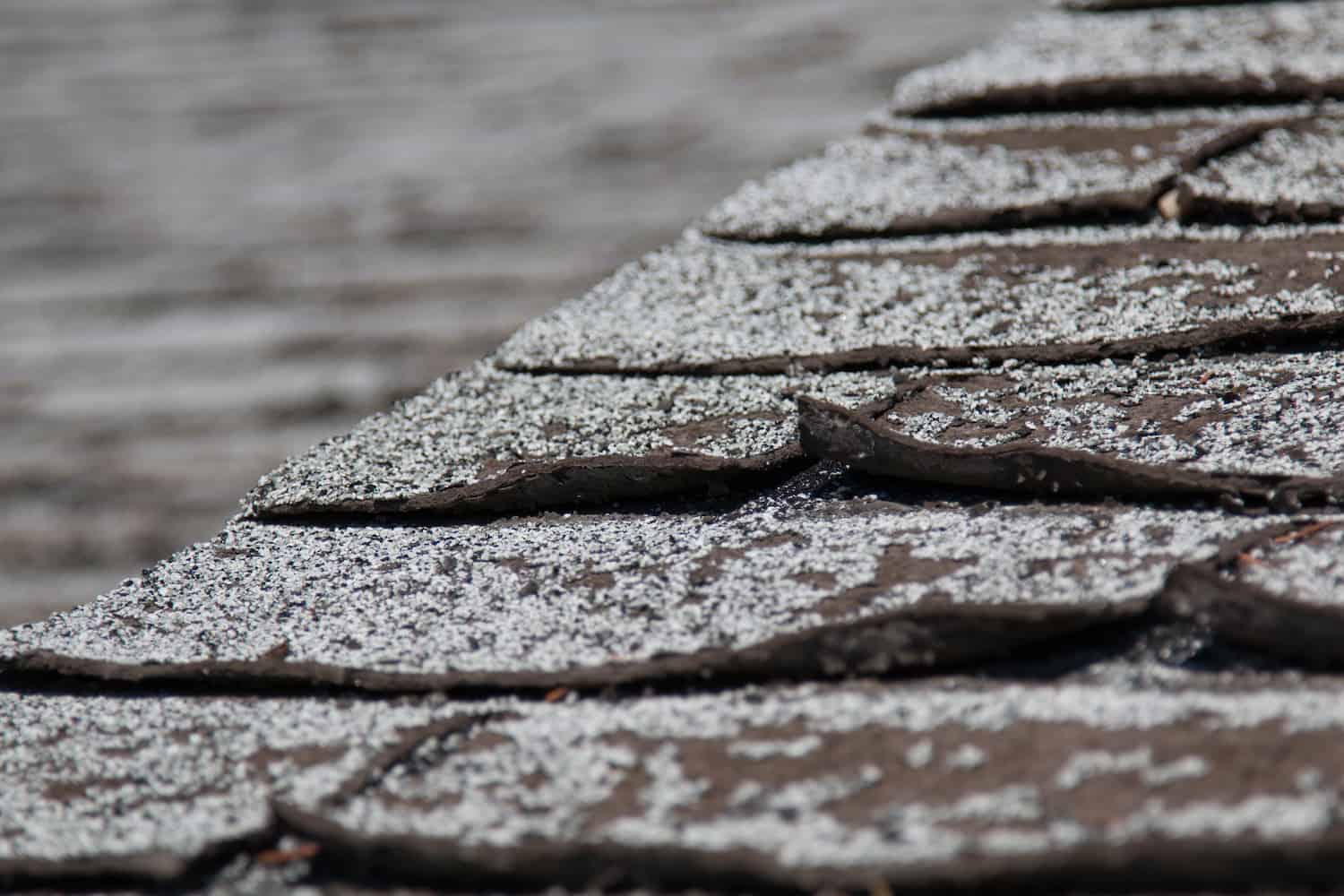 what does hail damage look like on a roof cracked