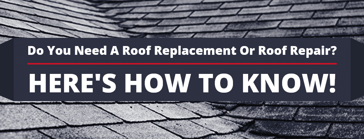Black and white image of shingles on a roof with: Do You Need a Roof Replacement or Roof Repair? Here's How to Know! text